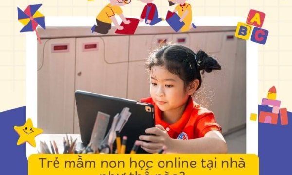 Trẻ mầm non học online tại nhà