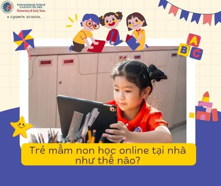 Trẻ mầm non học online tại nhà