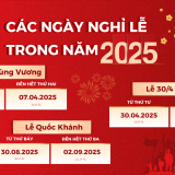 Lịch nghỉ lễ trong năm 2025